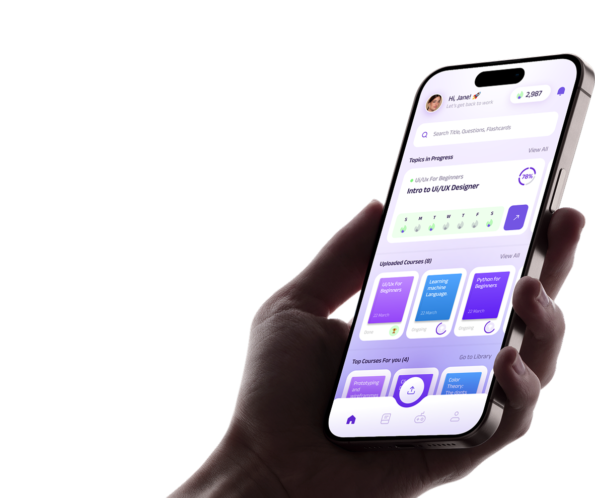 Luceo Study App on iPhone — AI-powered study experience